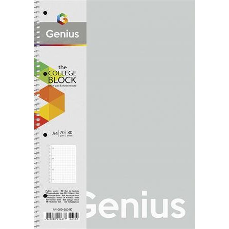 Špirálový zošit, linajkový, A4, 80 listov, PP obal, SHKOLYARYK "Genius Pastel", mix