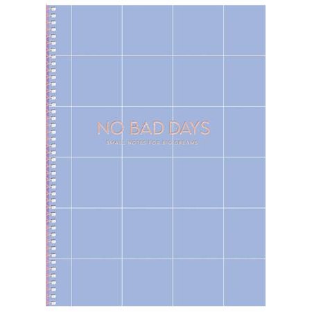 Špirálový zošit, B5, štvorčekový, 80 listov, tvrdá obálka, SHKOLYARYK "No bad days", mix