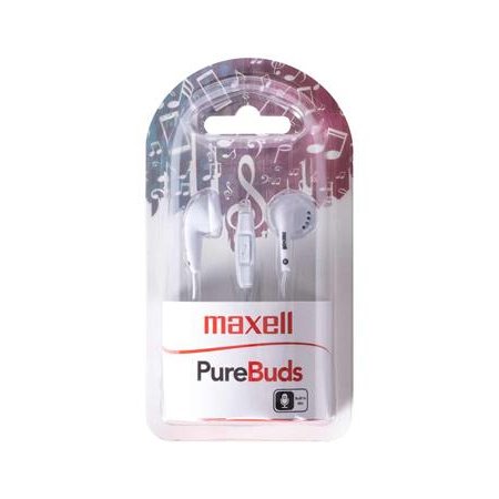 Slúchadlá, s mikrofónom, MAXELL "PureBuds", biela