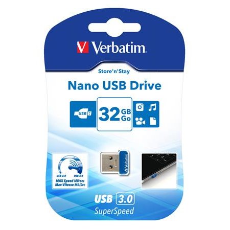 USB kľúč, 32GB, USB 3.2, 80/25MB/sec, VERBATIM "Nano"