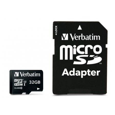 Pamäťová karta, microSDHC, 32 GB, CL10/U3, 90/45 MB/s, s adaptérom, VERBATIM "PRO"