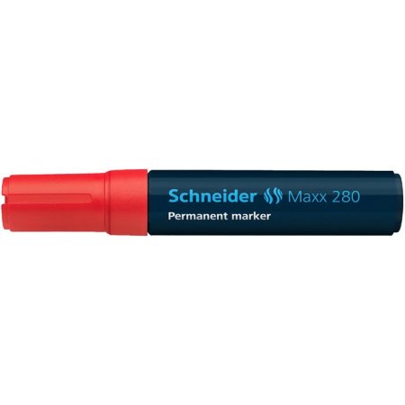 Permanentný popisovač, 4-12 mm, zrezaný hrot, SCHNEIDER "Maxx 280", červený