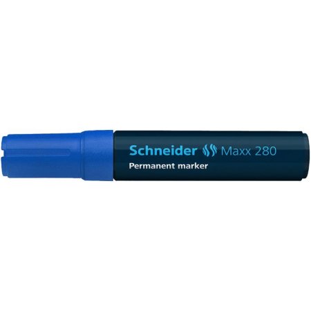 Permanentný popisovač, 4-12 mm, zrezaný hrot, SCHNEIDER "Maxx 280", modrý