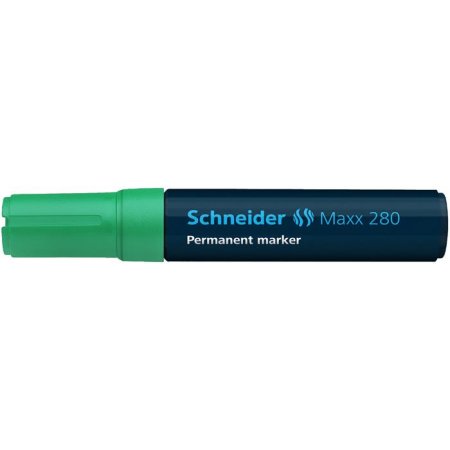 Permanentný popisovač, 4-12 mm, zrezaný hrot, SCHNEIDER "Maxx 280", zelený