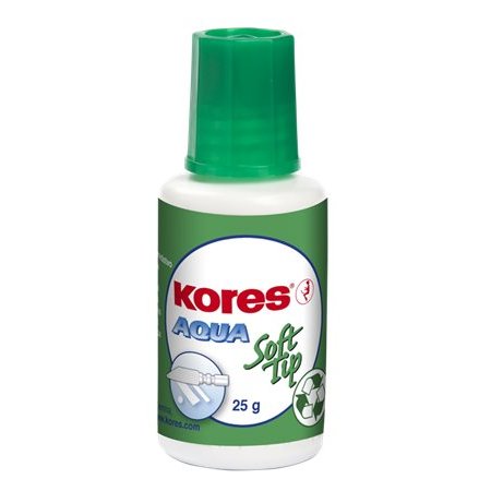 Korekčný lak, na vodnej báze, 20 ml, KORES "Soft Tip"