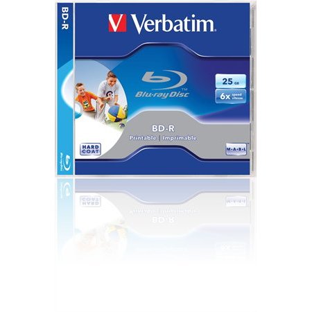 BD-R Blu-Ray disk, potlačiteľný, 25GB, 6x, 1 ks, klasický obal, VERBATIM