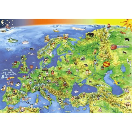 Podložka na stôl, obojstranná, STIEFEL  "Európa országai/Európa gyerektérkép/Európa/Európa detská mapa" - výrobok v MJ