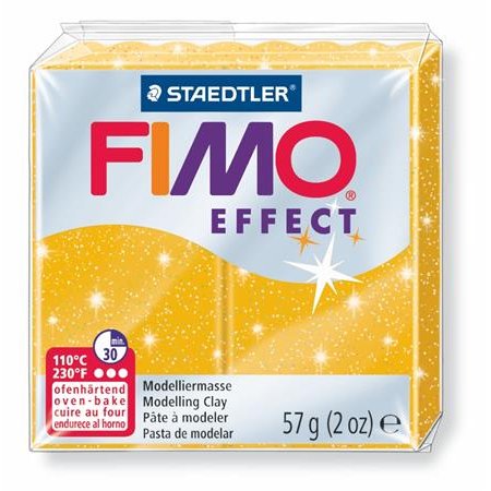 Modelovacia hmota, 57 g, polymérová, FIMO "Effect", trblietavá zlatá