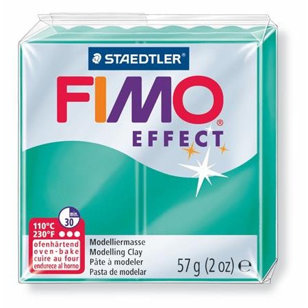 Modelovacia hmota, 57 g, polymérová, FIMO "Effect", priehľadná zelená