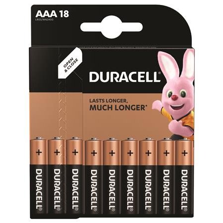 Batéria, mikro AAA, 18ks, DURACELL "Basic" 