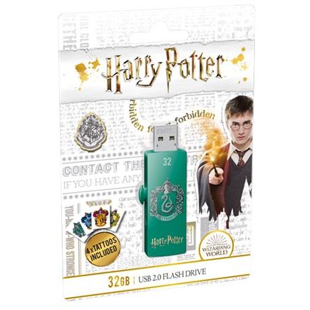 USB kľúč, 32GB, USB 2.0, EMTEC "Harry Potter Slytherin"