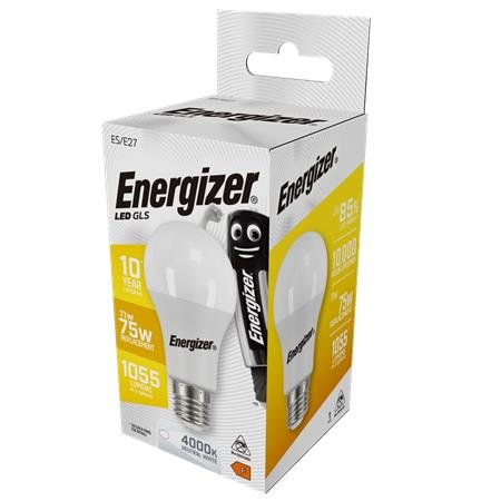 LED žiarovka, E27, klasická guľa, 11W (75W), 1055lm, 4000K, ENERGIZER