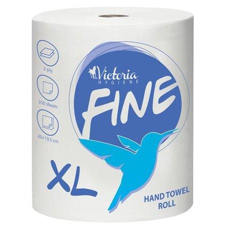 Papierové utierky, kotúčové, 2-vrstvové, 350 listov, VICTORIA HYGIENE " Fine XL"