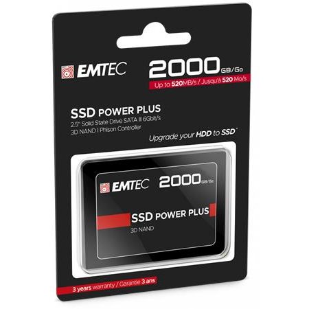 SSD (interná pamäť), 2 TB, SATA 3, 520/520 MB/s, EMTEC "X150"