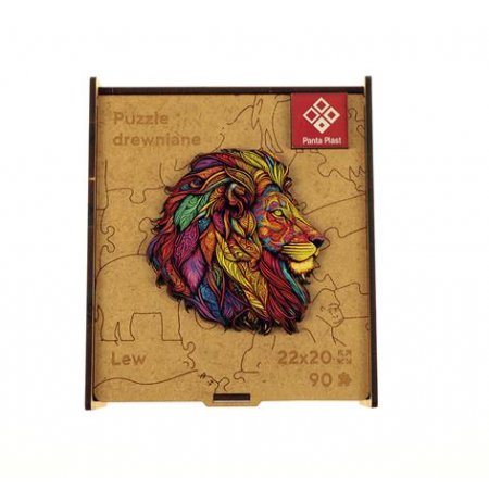 Puzzle, drevené, A4, 90 ks, PANTA PLAST "Mosaic Lion"