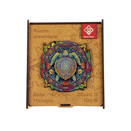 Puzzle, drevené, A4, 100 ks, PANTA PLAST "Mandala Turtle"