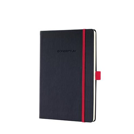 Zápisník, exkluzívny, A5, štvorčekový, 97 strán, tvrdá obálka, SIGEL "Conceptum Red Edition", čierno-červená