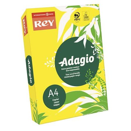 Kopírovací papier, farebný, A4, 160 g, REY "Adagio", intenzívna žltá