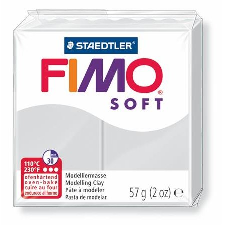 Modelovacia hmota, 57 g, polymérová, FIMO "Soft", sivá