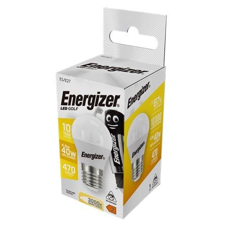 LED žiarovka, E27, golfová loptička, 4,9W (40W), 470lm, 3000K, ENERGIZER