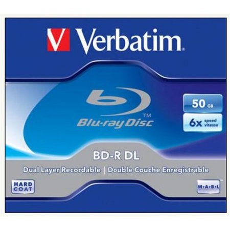 BD-R Blu-Ray disk, dvojvrstvový, 50GB, 6x, 1 ks, klasický obal, VERBATIM