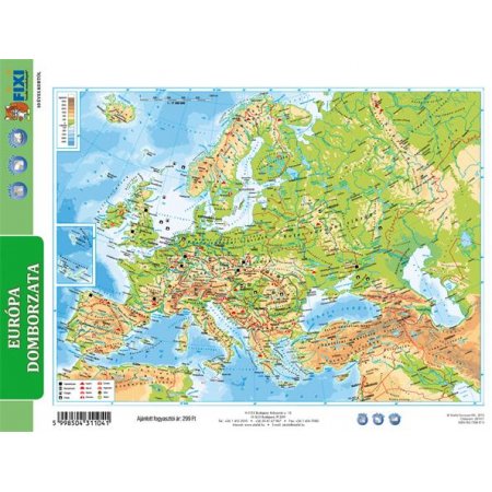 Učebná pomôcka, A4, STIEFEL "Európa domborzata/Európa vaktérképpel" - "Pohoria Európy/Slepá mapa Európy" - výrobok v MJ