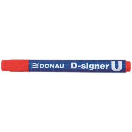 Permanentný popisovač, 2-4 mm, kužeľový hrot, DONAU "D-signer U", červený