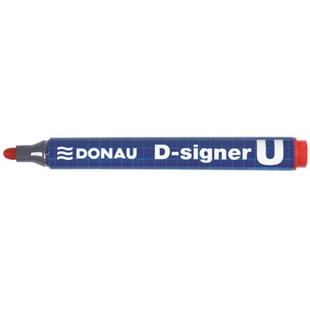 Permanentný popisovač, 2-4 mm, kužeľový hrot, DONAU "D-signer U", červený