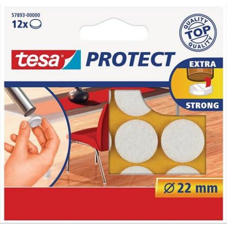 Ochranné podložky, proti poškriabaniu, 22 mm, TESA "Protect", biela