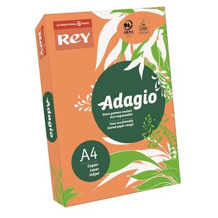 Kopírovací papier, farebný, A4, 80 g, REY "Adagio", neón mandarínka