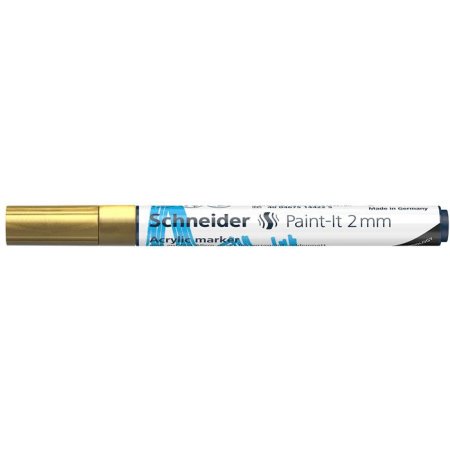 Akrylový popisovač, 2 mm, SCHNEIDER "Paint-It 310", zlatá