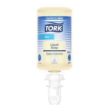 Tekuté mydlo, 1 l, S4 systém, neutralizátor zápachu, TORK "Odor-Control", priehľadná