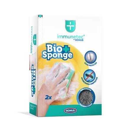 Špongia na riad, 2 ks, BONUS "Bio Sponge Immunetec"