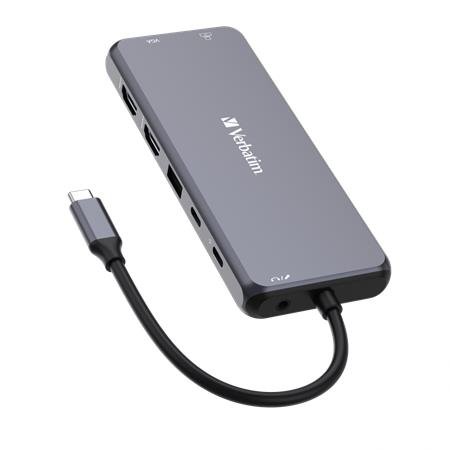 USB HUB, USB-C PD/2xHDMI/VGA/LAN/3xUSB/USB-C/2xUSB 2.0/SD/mSD/3,5jack VERBATIM