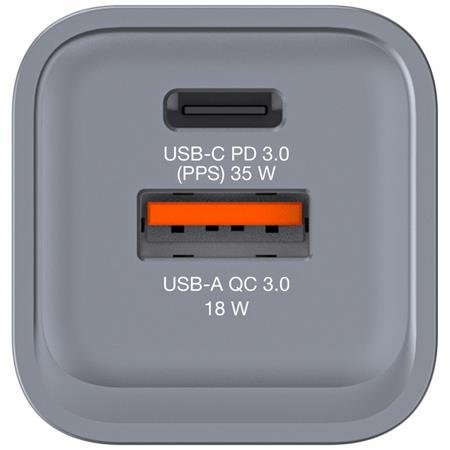 Sieťová nabíjačka, 1xUSB-C PD (35W), USB-A QC 3.0, EU/UK/US, GaN, VERBATIM