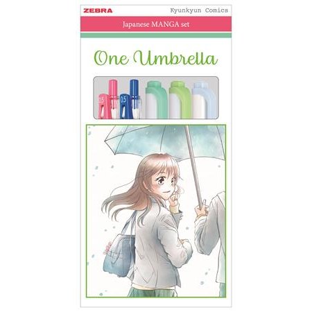 Sada písacích potrieb, ZEBRA "Manga Set, One Umbrella", 5-kusová