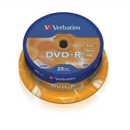 DVD-R disk, AZO, 4,7GB, 16x, 25 ks, cake box, VERBATIM