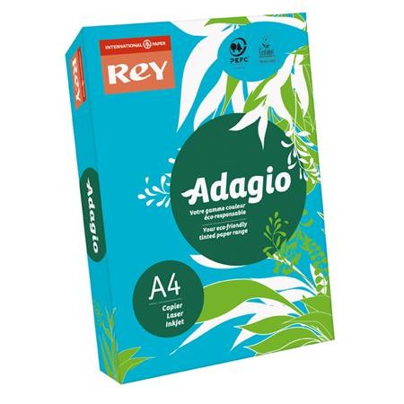 Kopírovací papier, farebný, A4, 80 g, REY "Adagio", intenzívna modrá