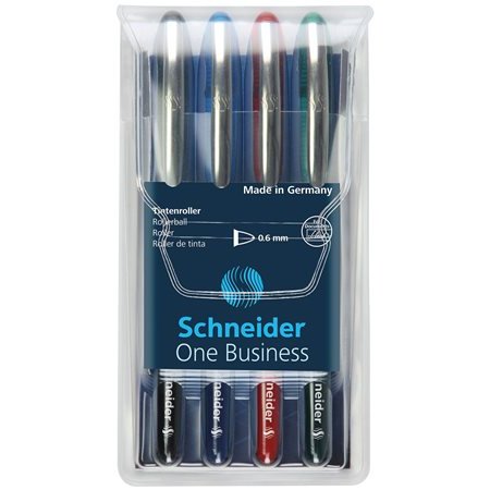 Roller, sada, 0,6 mm, "SCHNEIDER "One Business", 4 farby