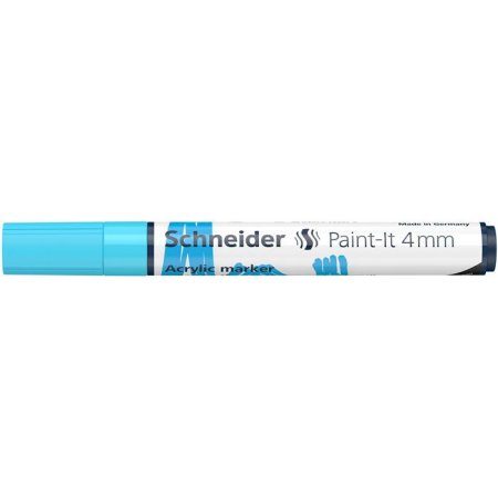 Akrylový popisovač, 4 mm, SCHNEIDER "Paint-It 320", pastelovo modrý