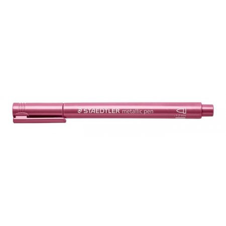 Dekoračný popisovač, 1-2 mm, kužeľový hrot, STAEDTLER "8323", kovovo červený