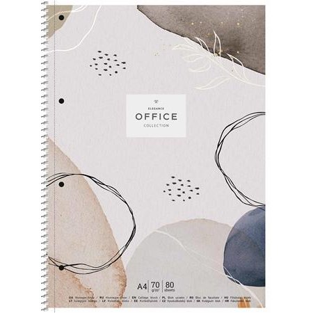 Špirálový zošit, štvorčekový, A4+, 80 listov, SHKOLYARYK "Office collection", mix