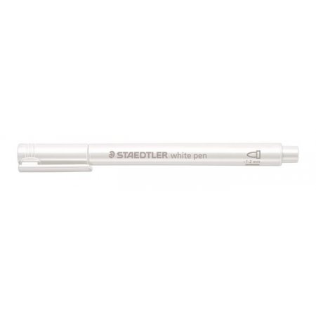 Dekoračný popisovač, 1-2 mm, kužeľový hrot, STAEDTLER "8323", biely