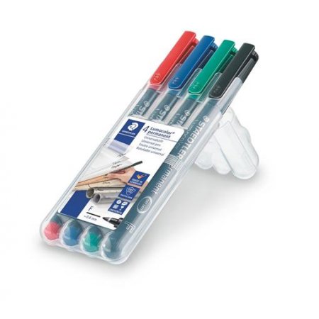 Permanentný popisovač, sada, OHP, 0,6 mm, STAEDTLER "Lumocolor® 318 F", 4 rôzne farby