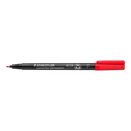 Permanentný popisovač, OHP, 0,6 mm, STAEDTLER "Lumocolor® 318 F", červená