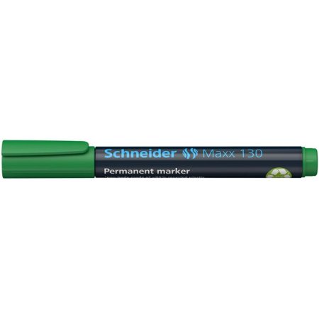 Permanentný popisovač, 1-3 mm, kužeľový hrot, SCHNEIDER "Maxx 130", zelený