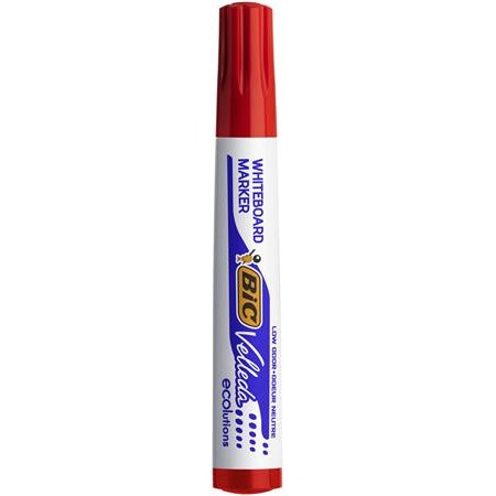 Popisovač na flipchart a tabuľu, 1,4 mm, kužeľový hrot, BIC" Velleda ecolutions", červená