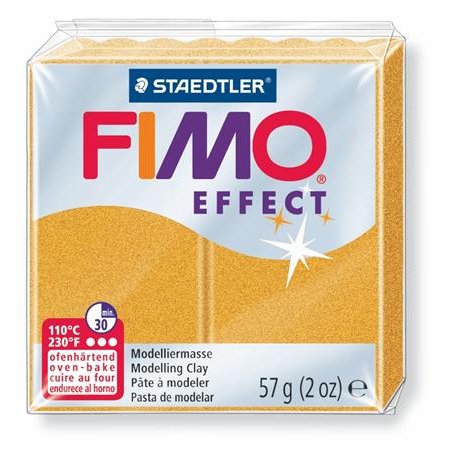 Modelovacia hmota, 57 g, polymérová, FIMO "Effect", kovovo zlatá