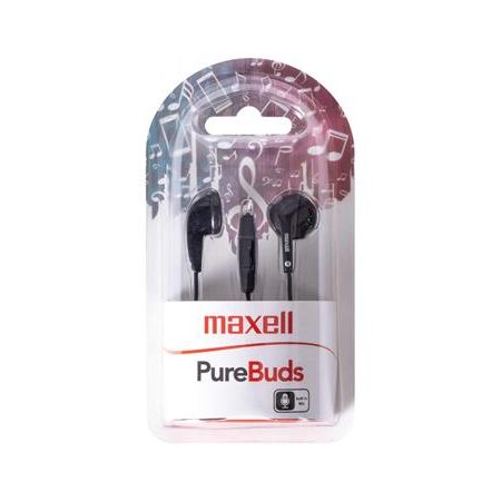 Slúchadlá, s mikrofónom, MAXELL "PureBuds", čierna