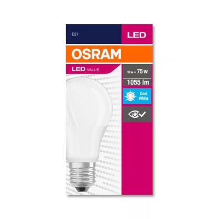 LED žiarovka, E27, guľa, A60, 10W, 1055 lm, 4000K (HF), OSRAM "Value"